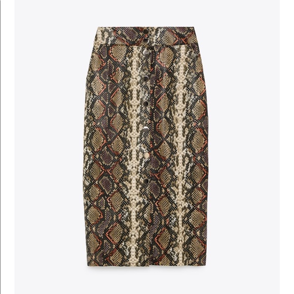 Zara faux leather animal print skirt - Picture 5 of 6